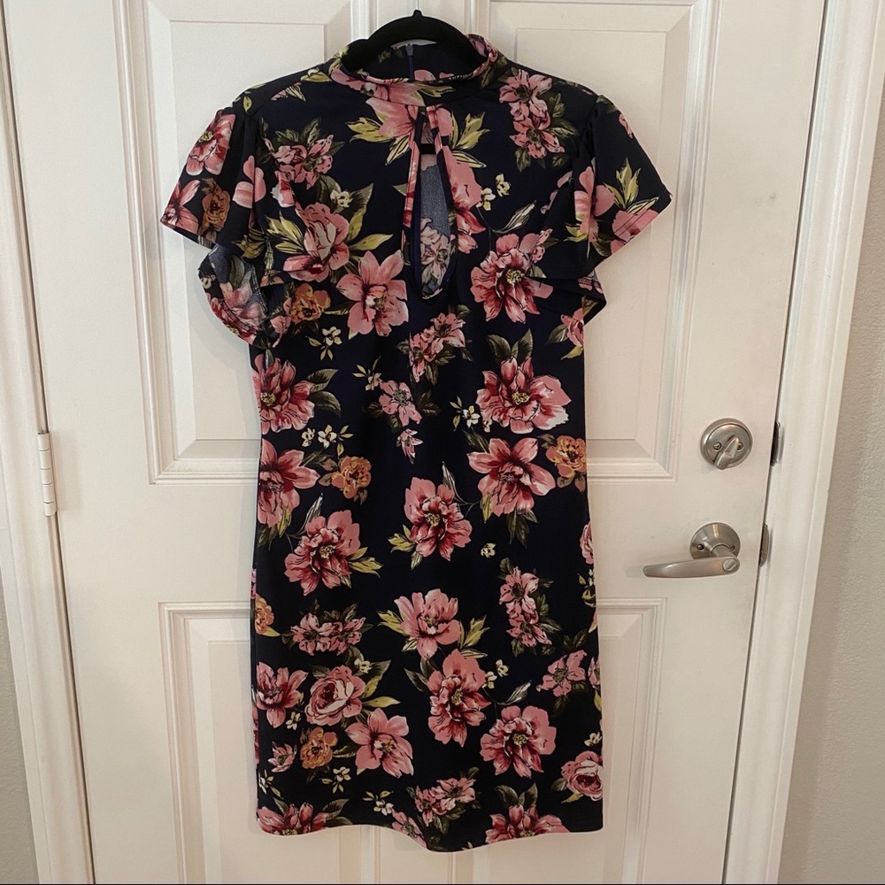 Dark blue floral dress